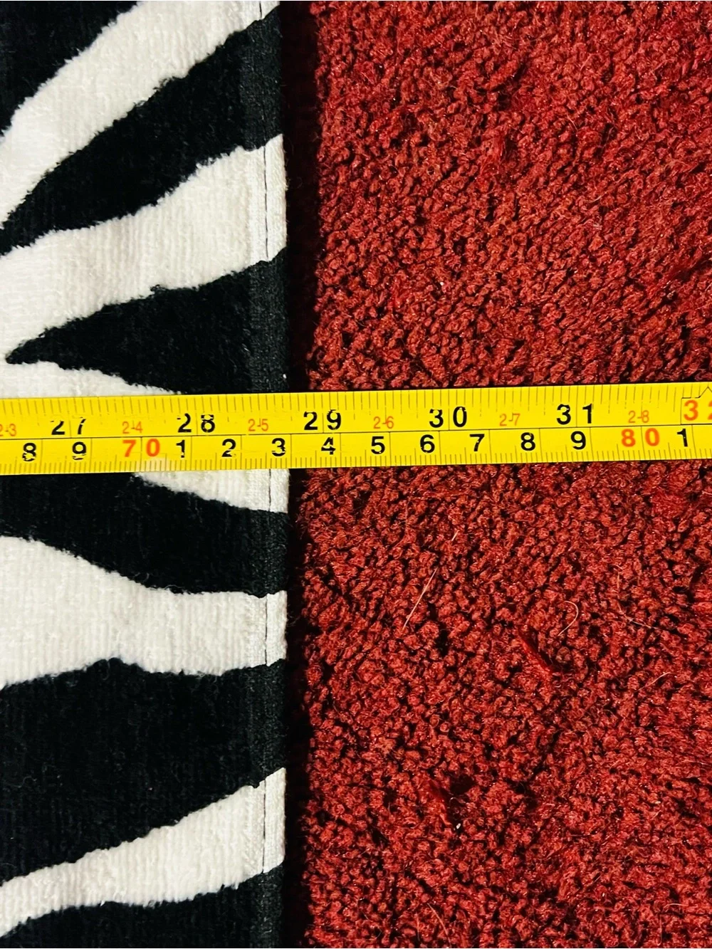 Zebra Stripe Beach Towel With Fuchsia Accent Stripes
